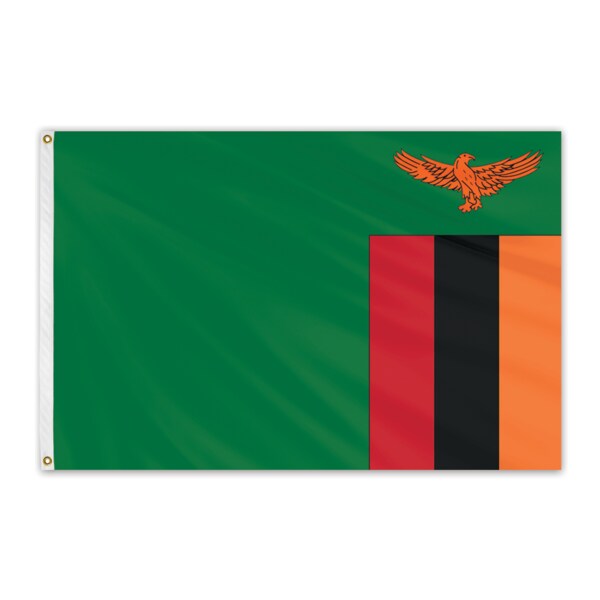 Global Flags Unlimited Zambia Outdoor Nylon Flag 6'x10' 203570